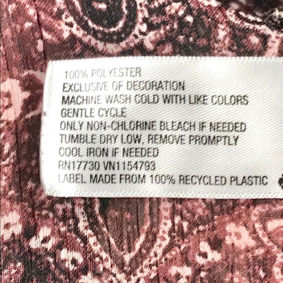 Knox Rose Women's Size XS Oversized Sheer Maroon Bohemian Mini Tunic Boho Dress - Picture 13 of 15